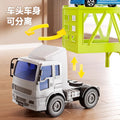 Kids double-layer fire flatbed transport truck large size resistant to falling engineering trailer container toy inertia car model boy