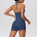 New arrival cross-border pure color brushed beautiful back strap halterhigh waist yoga clothes suit sports running fitness suit for women
