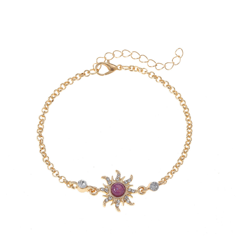 Wholesale jewelry sets: european and american retro sunflower necklace three-piece set, light luxury high-end diamond-studded eight-pointed star stud earrings