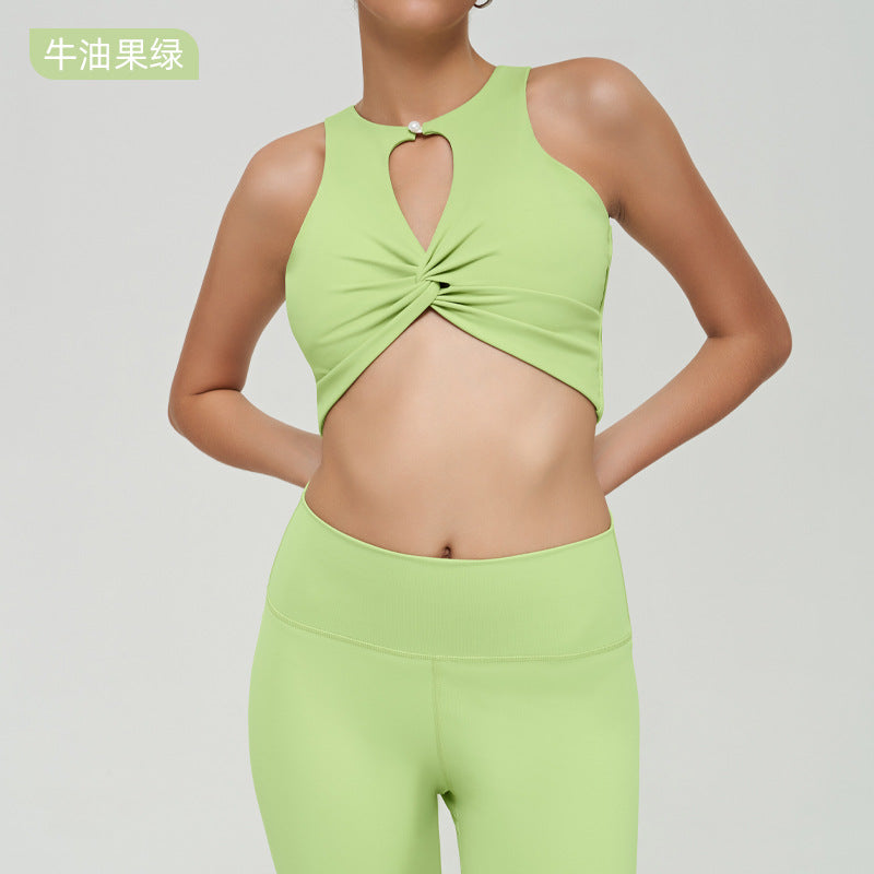 【clearance - no returns or exchanges】knotted design cutout top sports bra - beautiful back tank top for fitness, yoga, and underwear