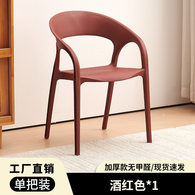 Wholesale plastic chairs thickenedfor homemoderncasual backrest stool commercial popularcasual restaurant outdoor dining chair
