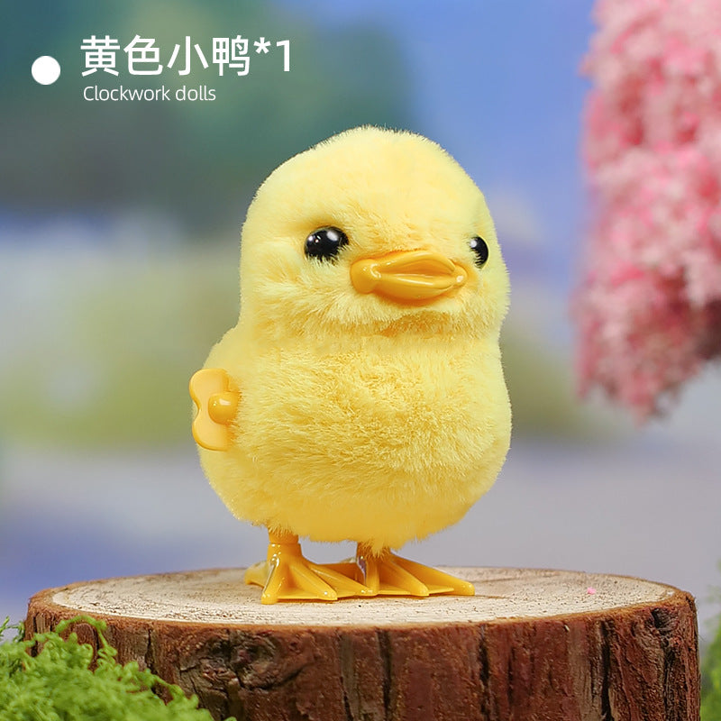 Jumping chicken wind-up toy, baby wind-up ejection little yellow chicken chain wind-up duckling baby, kids toy