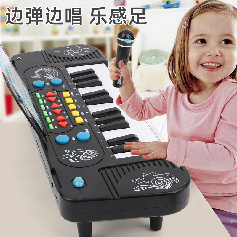 Children's 25-key electronic keyboard with microphone - beginner's piano, multifunctional musical toy for toddlers