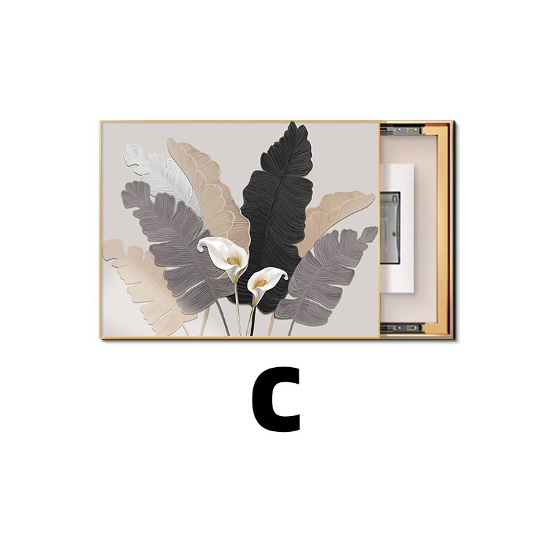 Modern simple meter box decorative painting 2025 new electric switch box distribution box blocking cream wind hanging painting