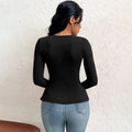Amazon cross-border fashion women's elegant asymmetrical neckline t-shirt - spring/summer new arrival, versatile commute long sleeve top