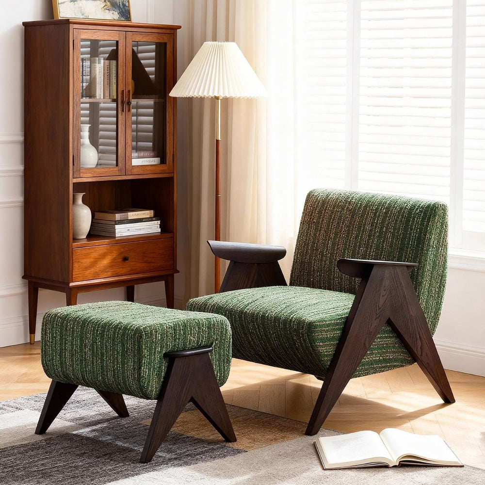 Richard chair - single seater sofa chair, french retro style, solid wood, small apartment living room, designer leisure chair