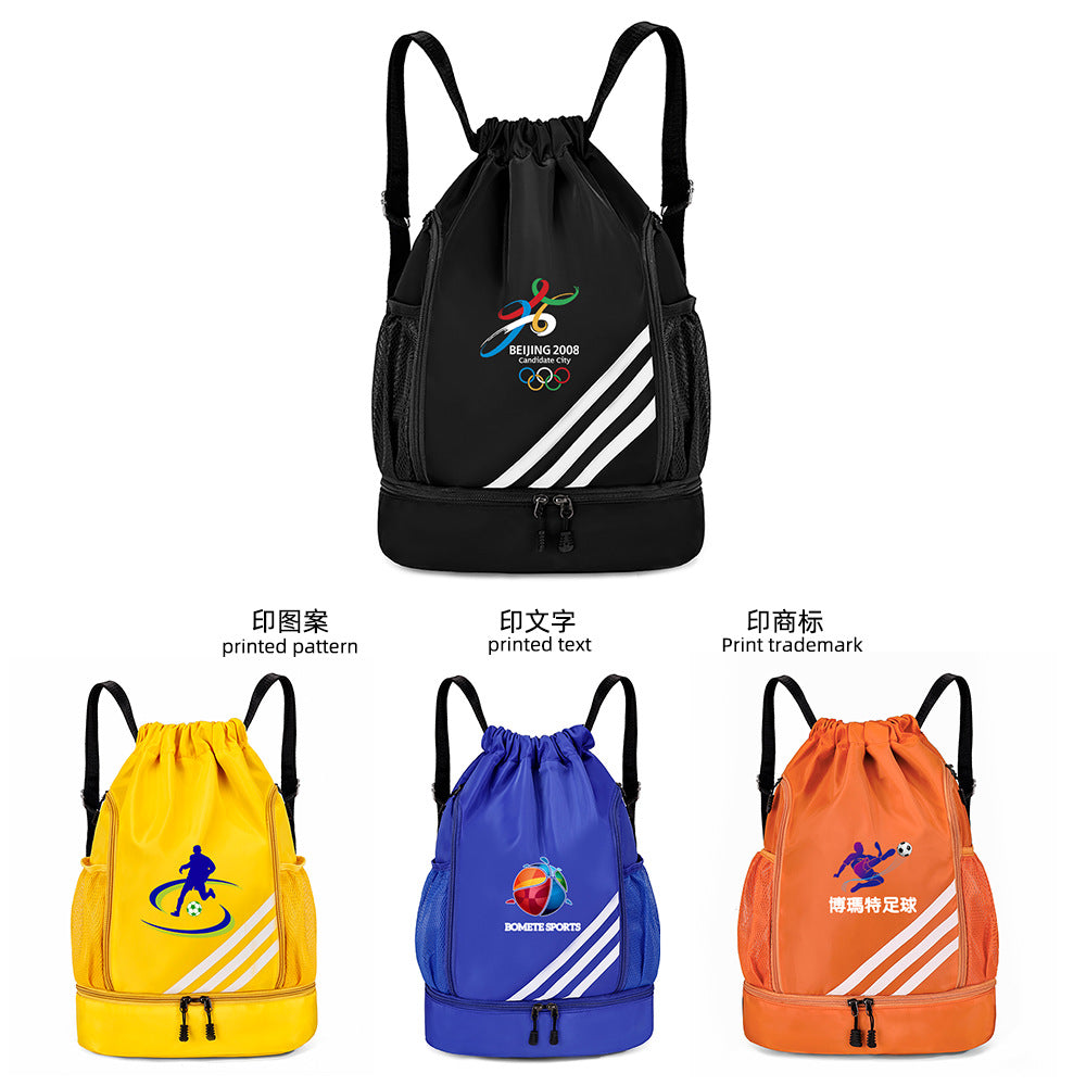 Simple waterproof drawstring bundle bag backpack lightweight basketball football folding travel outdoor fitness sports backpack