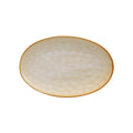 Retro stoneware oval ceramic long plate restaurant for home large capacity stylish fish plate sushi pastry dessert plate