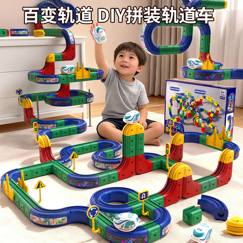 High-speed rail anti-gravity levitation building blocks - magnetic electric assembly toy for boys and girls