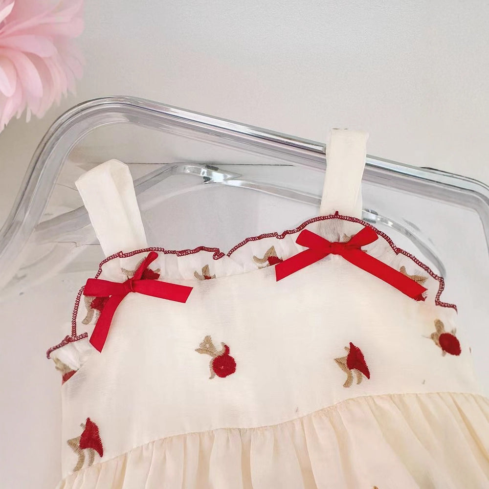 autumn new arrivals: little girl princess mesh cardigan & suspender tutu skirt two-piece set, girls' floral dress