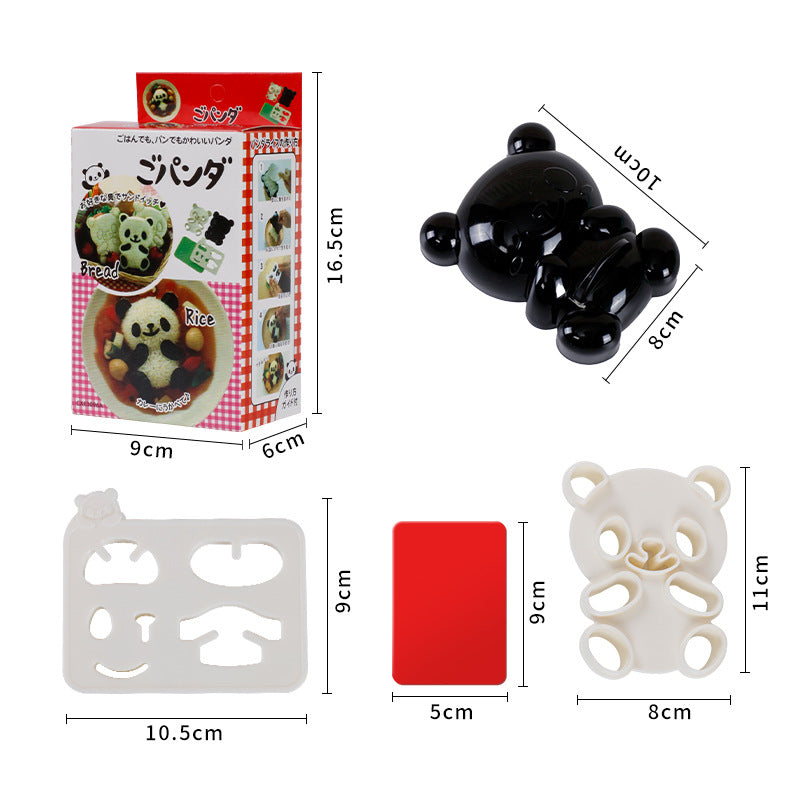 exclusive panda rice ball mold, food-grade, perfect for feeding babies and kids. adorable panda-shaped mold