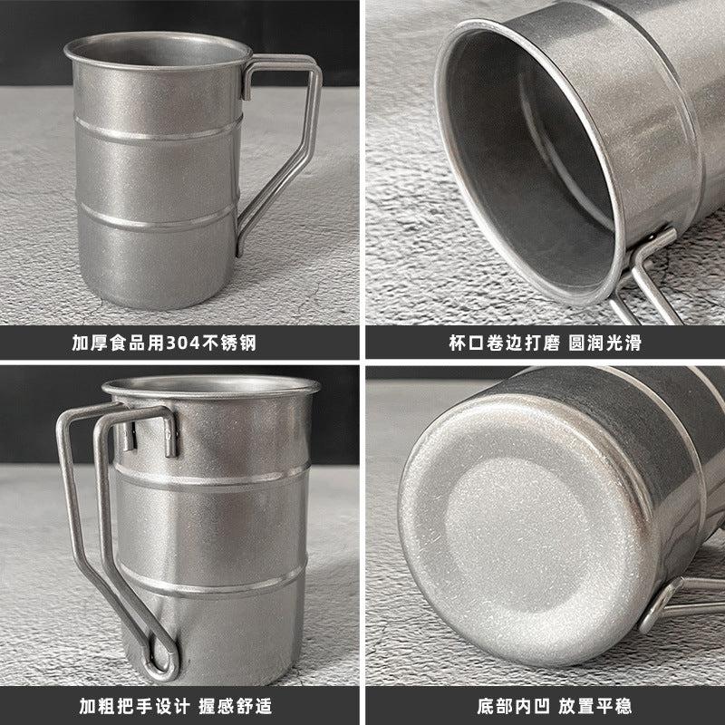 Frosted retro stainless steel mug - coffee cup, commercial creative outdoor camping picnic water cup, beer mug