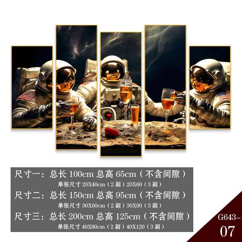 Bar wall decoration painting astronauts astronauts KTV background wall hanging painting Qingba pub nightclub box mural