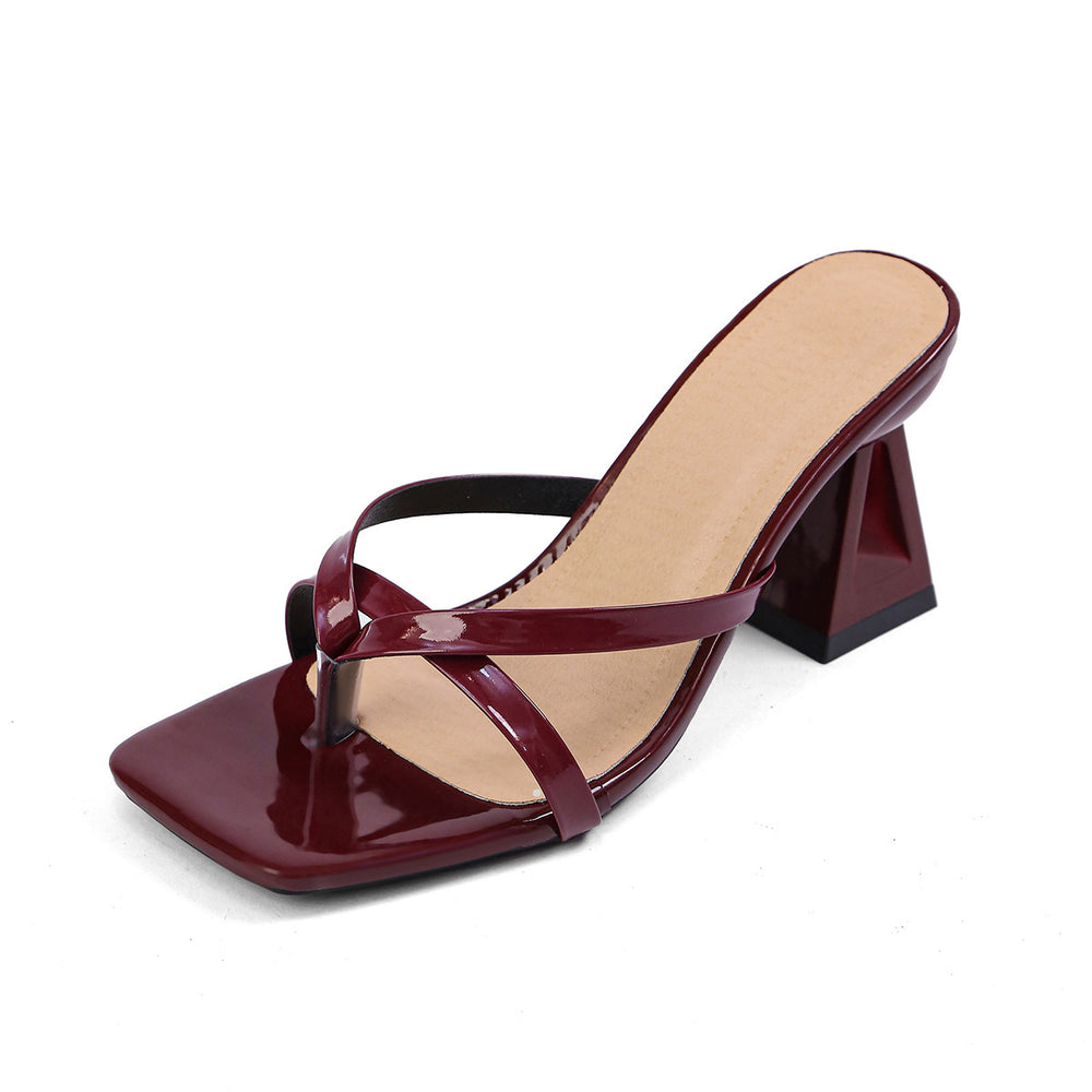 2026 summer new arrival: plus-size women's casual comfortable fashion square toe slip-on high heel sandals - one size fits all (export quality)