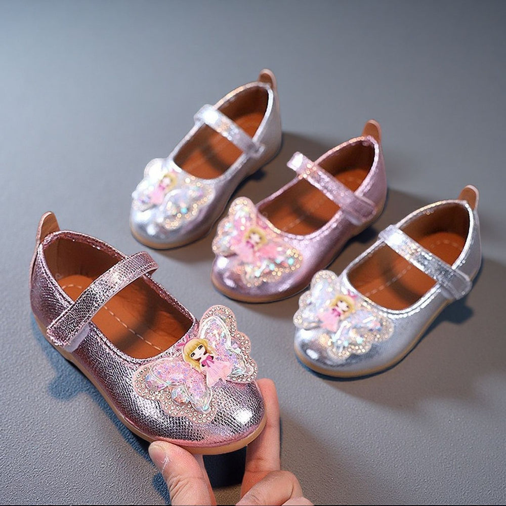 Cartoon princess shoes for girls, spring/summer bowknot soft sole flats, little girl sandals, toddler & kids' princess style footwear