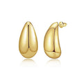 hot-selling electroplated 18k real gold melon seed earrings european and american fashion french new women's vintage earrings