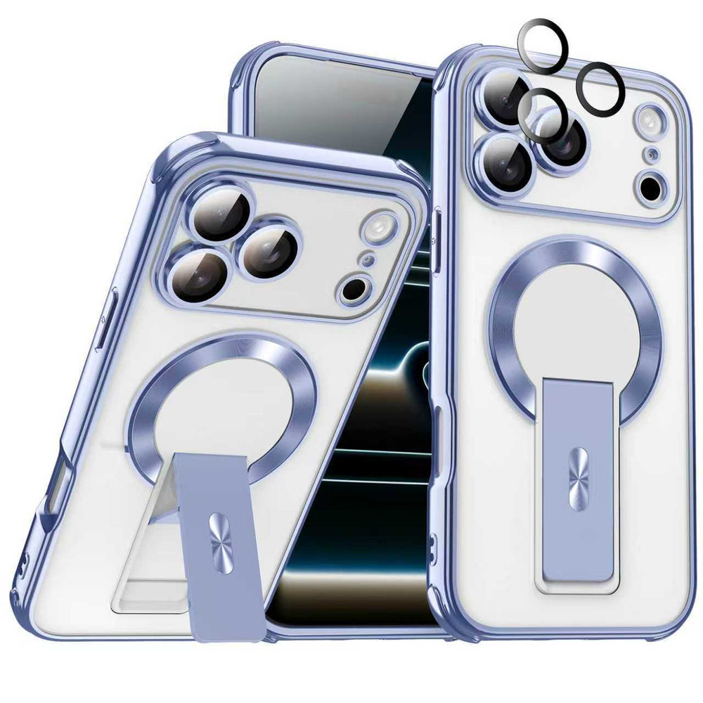 Electroplated shadow magnetic stand compatible iphone 17 pro case, apple 11 new anti-drop cross-border protective cover