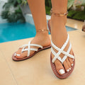 Exportplus size woven beach slippers 2026fashionnew arrival flip-flops women's slippers amazon flatscasual sandals