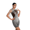 C7020 cross-border   independent station fashion women's tassel rhinestone sleeveless dress new