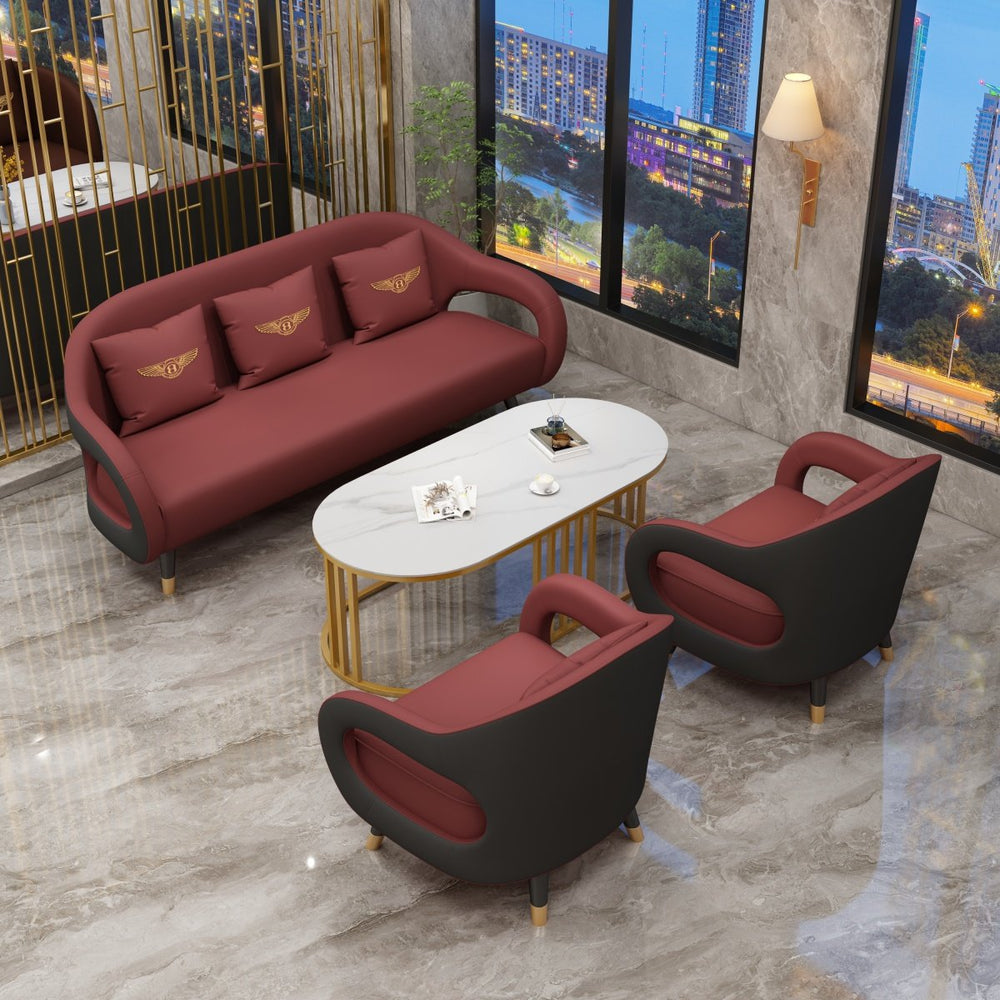 Italian minimalist curved office sofa set - modern, simple business reception, negotiation table and chairs for sales centers