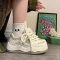 K-style sports women's shoes new arrival2026 popular women's shoes ins trendy thick sole sneakers niche style american retrowhite shoes