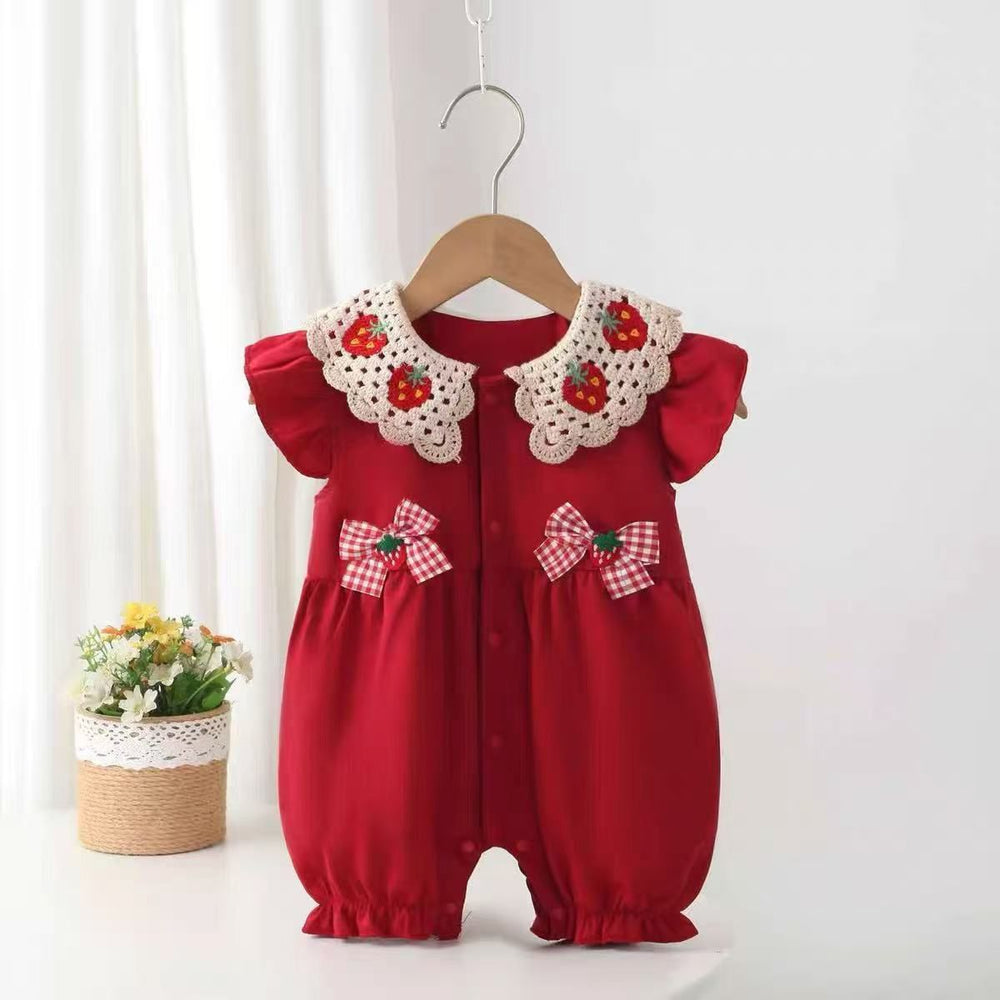 Summer clothes thin flying sleeves summer clothes newborn onesie baby girl outwear romper romper little princess style