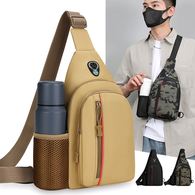New Men's Crossbody Breast Bag Single Shoulder Satchel Small Backpack Multifunctional Trend Casual Outdoor Satchel Travel Bag