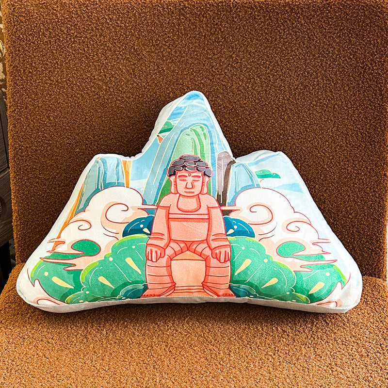 Trendy chinese style backrest pillow - large size sofa cushion, office lumbar support, chinese style lumbar pillow, college dorm bed headrest pillow