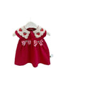 Baby girl summer romper dress with bow, hip-hugging pants, sweet & cute red strawberry design, adorable vest style