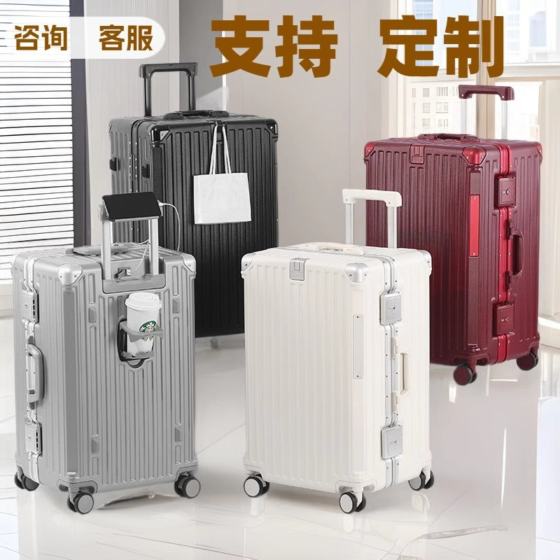 Foreign trade new PC suitcase female 26 anti-drop trolley case 24-inch large-capacity thickened password box male one