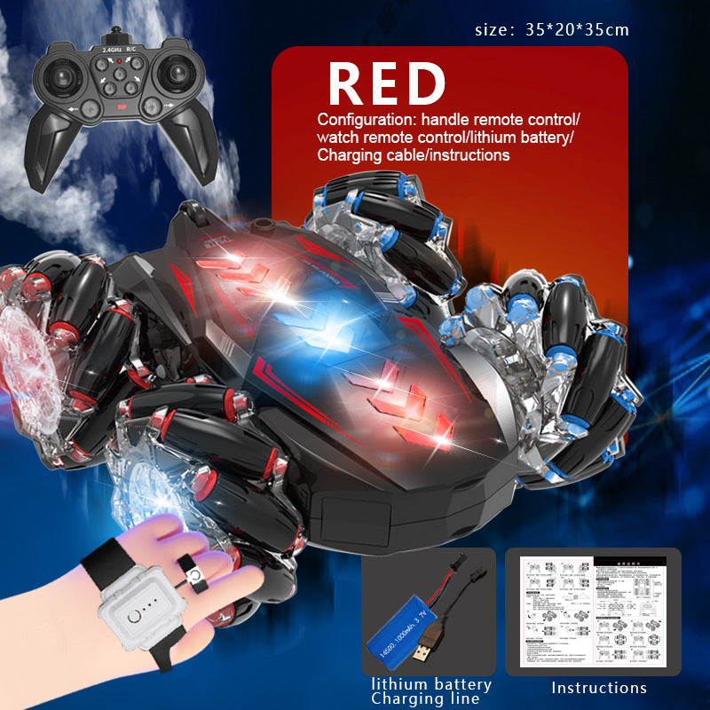 children's remote control toy car double-sided spray car drift car gesture sensor four-wheel drive off-road vehicle lighting wholesale