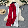 Fashion ins wear women's autumn wear pure lust hot girl high waist lacecasual pants women's slim slimming look hip flared pants