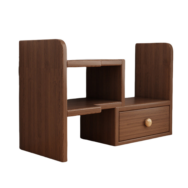 Solid wood core desktop bookshelf dormitory desktop storage office station storage simple corner multi-layer telescopic bookcase