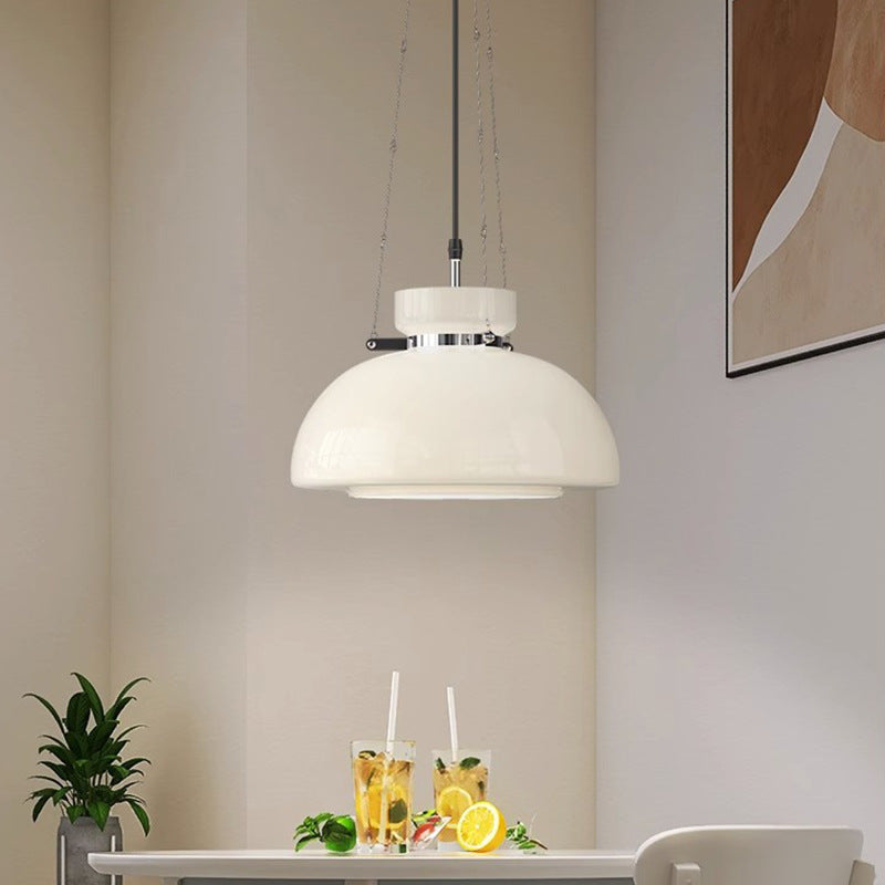 Tea room milky white glass atmosphere chandelier post-modern simple dining room study living room master bedroom American cream chandelier