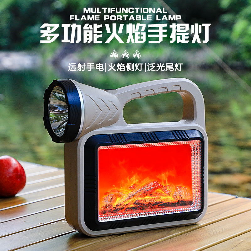 Cross-border new solar flame light USB charging portable strong light flashlight multi-function LED charging mobile phone camping light
