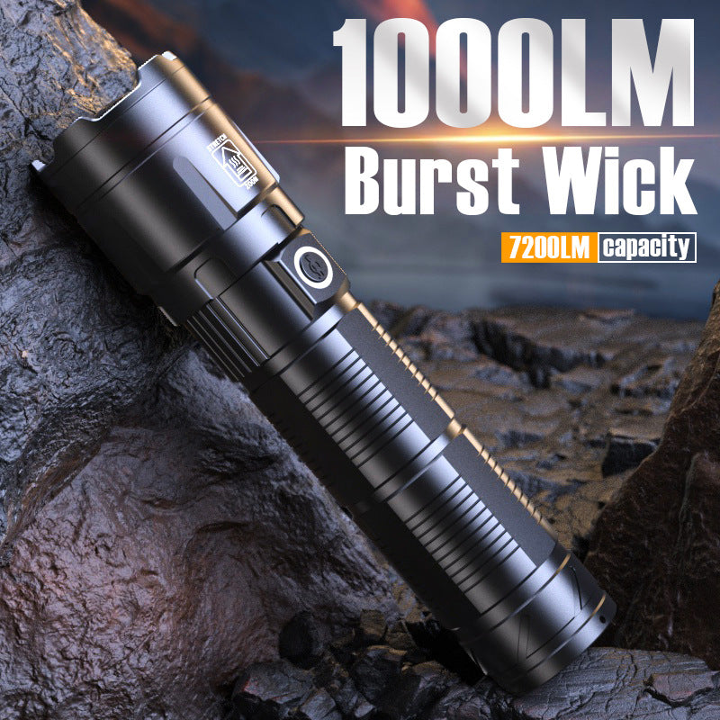 Cross-border long-range laser gun outdoor charging emergency light laser flashlight patrol zoom portable strong light flashlight