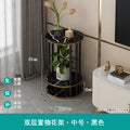 Italian light luxury slate pattern solid wood flower stand living room floor-standing balcony storage rack succulent flower pot bracket plant stand