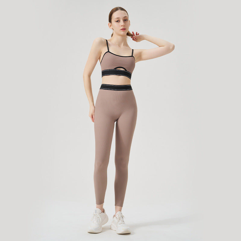 New arrival cross-border sports bra threaded yoga suit bra running fitness topsfashion suspender yoga suit
