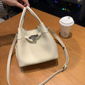 2026new arrival first layer cowhide pebbled vegetable basket shoulder crossbody armpit bag bucket bag work clothing genuine leather women's bag