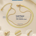 Aliexpress cross-border stainless steel snake bone paper clip anklet fashionstylishcasualeasiest for matchcasual style double-layer foot jewelry