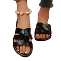 Summernew arrival round toe open toe cut outplaidcasualflats slippers sandals casualfashionoutwear beach women's shoes