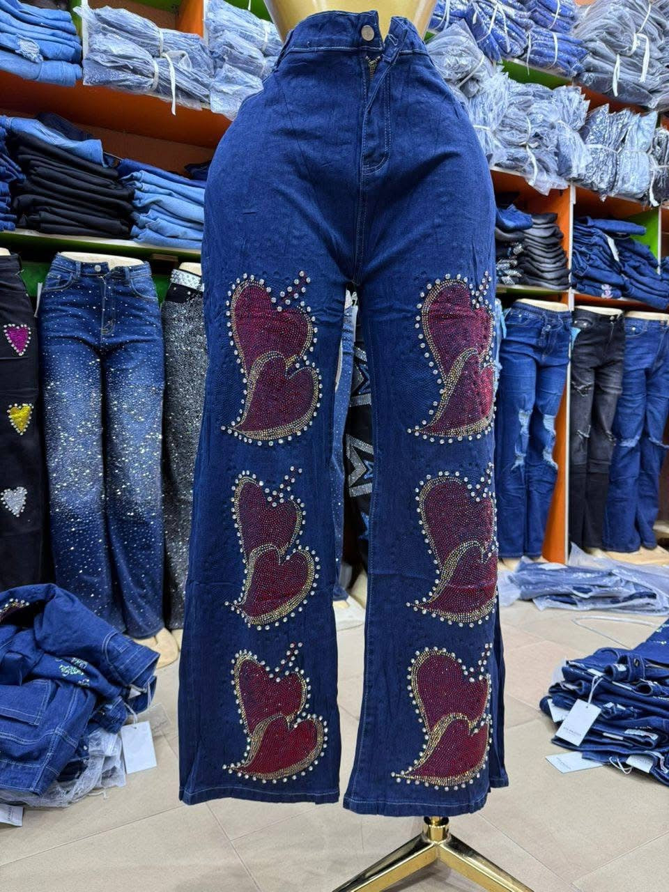 Cargo jeans women's sequinjeans wholesale boyfriend jeans available pants for women