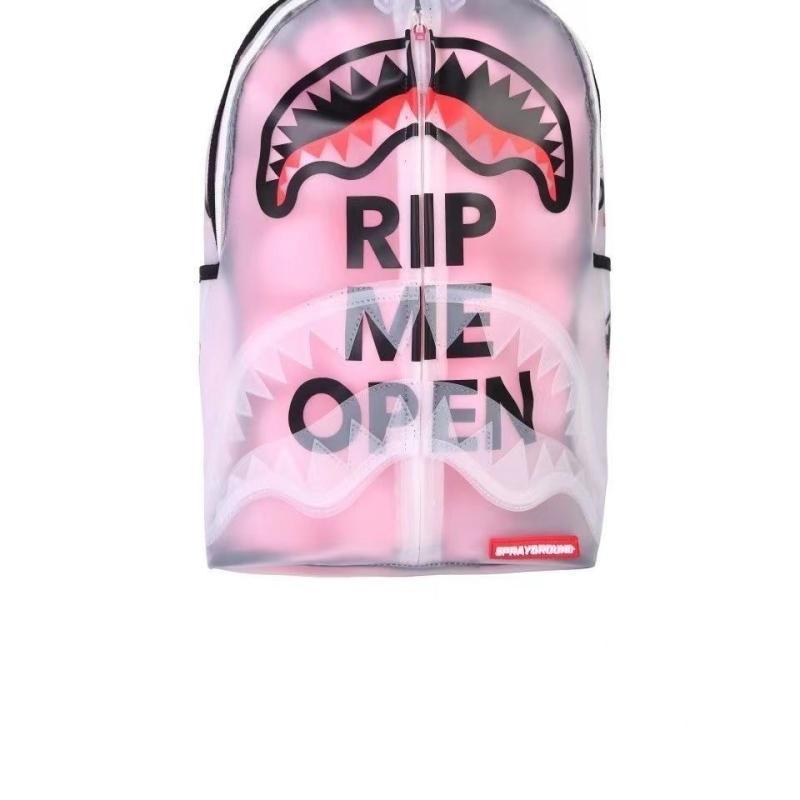 Sports Backpack SG Spoof Shark Spice Student Transparent Big Rong Trendy Backpack Leisure Travel School Bag