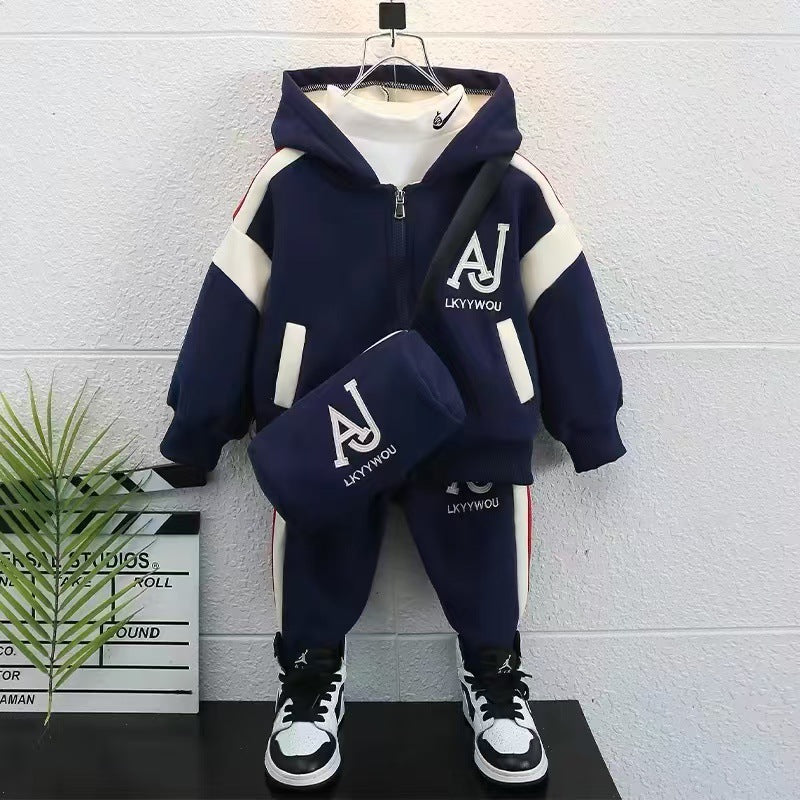 Boys' hoodie and pants set - new autumn/winter  collection: stylish and trendy two-piece tracksuit for kids