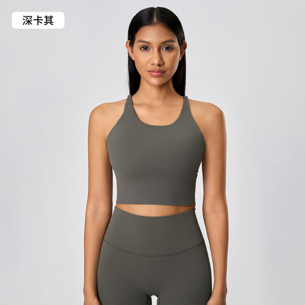 New sports bra - shockproof, sexy open-back, thin strappy tank top - women's yoga bra d19095