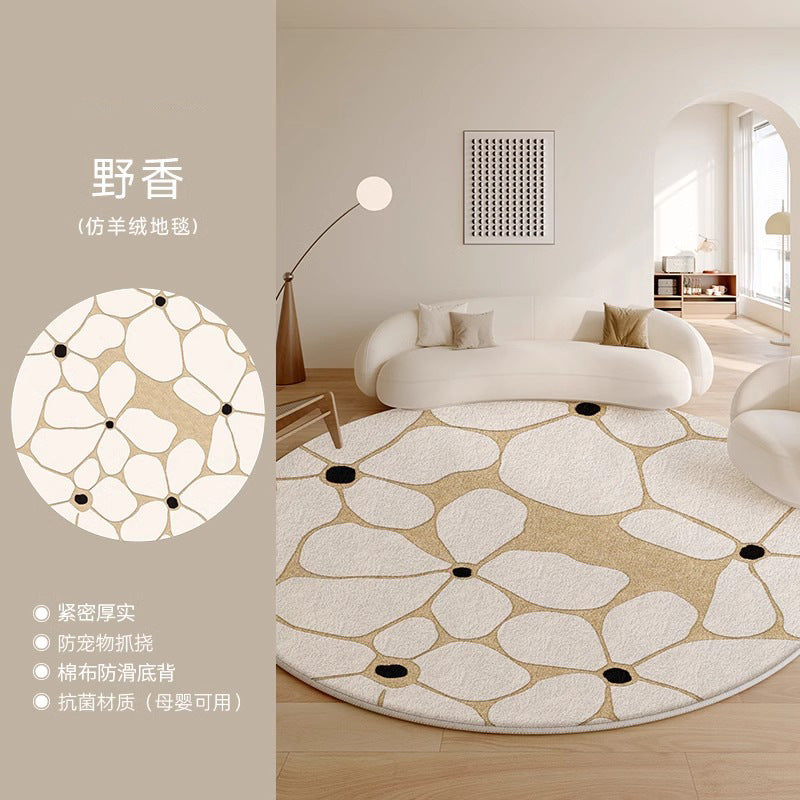 Distributed round carpet classy sense of accessible luxury living room bedroom bedside coffee table sofa no-wash, wipeable and maintenance-free floor mat