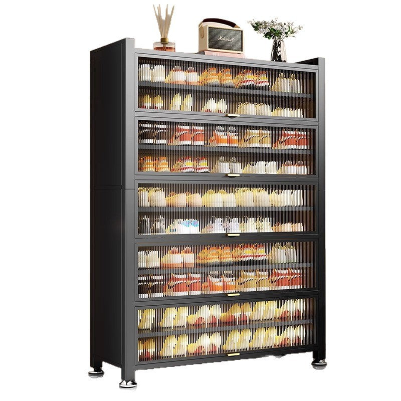 Shoe cabinet steel for home door all-in-one multi-layer dust-proof shoe rack entrance large-capacity storage cabinet metal storage shelf