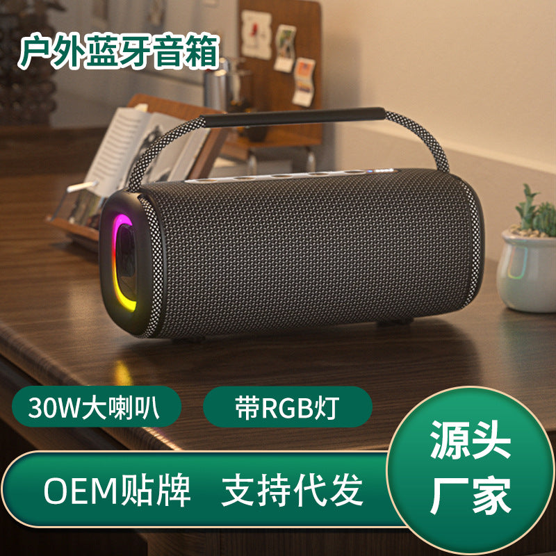 New wireless bluetooth speaker - outdoor waterproof portable subwoofer with rgb lighting - portable audio system