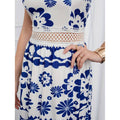 code new arrival  original women's elegancecut out waist exposed printingdress