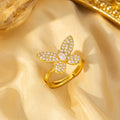 【titanium steel】luxury butterfly necklace for women - stainless steel, new design, unique, high-end copper inlaid with zircon jewelry set